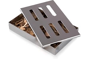 Blumtal Affumicatore BBQ - Smoker Box Barbecue in Acciaio Cromato, Barbecue Affumicatore - 20,5 x 13 x 3,5 cm