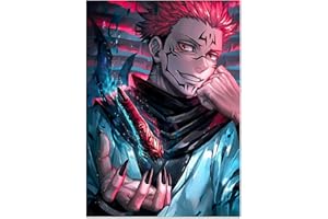 DVBQQWE 5D-Diamant-Kunst-Sets für Erwachsene, Jujutsu Kaisen Diamantmalerei für Kinder, Vollbohr-Kreuzstich-Set für Anfänger, Wandkunst, 30,5 x 40,6 cm