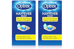 Optrex Hayfever Allergy Relief Eye Drops, Soothing for Itchy Dry Tired Eyes, 10 ml (Pack of 2)