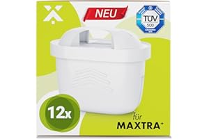 MILUX 12x Wasserfilter passend für BRITA MAXTRA+ (MAXTRA Plus) – Pflege & Schutz für Küchengeräte - für alle Maxtra+ Trinkwasser Geräte - zur Reduzierung von Kalk, Chlor & geschmacksstörenden Stoffen