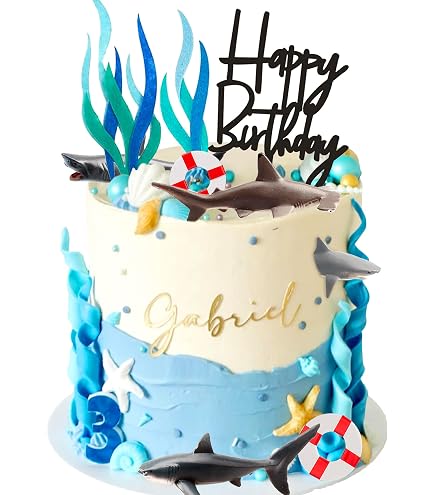 Glitzer-Haifisch Cupcake-Topper – 24 Stück, Blaue Papier-Deko Für Baby-Party, Geburtstag & Pool-Partys, Perfekt Für Kuchen & Desserts