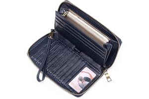 SENDEFN Purses for Women RFID Protection Leather Womens Wallet Large Capacity Long Clutch Purse with Wristlet