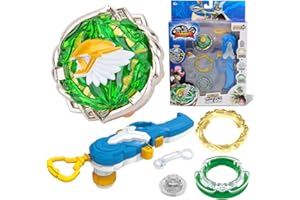 Infinity Nado Spinning Tops for Kids Metal Toy Boys, Battle Tops Spinning Top Launcher Toy Boys, Infinity Nado Spinning Tops Boys 5+ jaar, Spinning Top Non-Stop Battle Deluxe Jade Bow EU634403