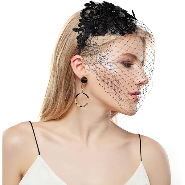 Veer Mesh Tea Party Hoofdband Fascinator Hoed Bloem Zwart Fascinator Clips Hoed Zwarte Hoed Dames Haaraccessoires Met Veer Mesh Fascinator Hoed Voor Dames Zwart Voor Party Kerk Bruiloft Cocktail