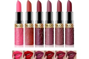 XINYUNXIN Matte Lippenstift Set 6-Pcs Lippenstift Pack mit hellem Fuschia, Burgund, Royal Purple. Tiefe Pflaume wasserdichte, langanhaltende Lippenstift Make-up Set（B）