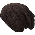 Gajraj Unisex Woolen Checkered Knit Slouchy Beanie Hat