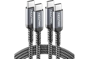 deleyCON 2x 1m Cavo di Ricarica USB-C 240W PD 3.1, C a C per iPhone 17 16 15 Pro Max Air Galaxy A16 A56 S25 S24 S23 Pixel iPad MacBook AirPods Tablet Switch PS5