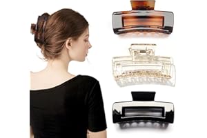 Kavya 3 Pièces Grande Pince Cheveux Femme, Pince Cheveux Antidérapante, Fixer Fermement les Cheveux, Peut être porté lors de fêtes, de travail et à la maison, convient aux personnes aux cheveux épais