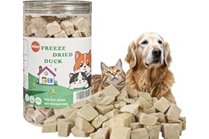 AL4BEST Freeze Dried Duck Raw Cat and Dog Treats 90g, 100% Healthy Single Ingredient Duck Breast Cube High Protein Weight Control Traing Treats for Small Dogs Cats Food