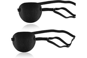 Tyqour 2-pak plastrów na oczy dla dzieci i dorosłych, regulowana opaska na prawe lub lewe oko dla dzieci i dorosłych, dla leniwego oka, miękka medyczna opaska na oko, niedowidzenie, zez i po operacji