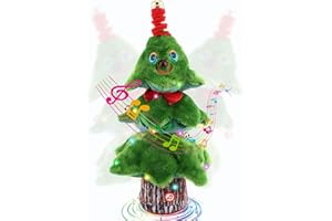 Nircho Singender und Tanzender Weihnachtsbaum, 14.5" Aufnehmen Lernen zu Sprechen Weihnachtsbaum Plüsch, Plüschpuppe Tanzen Elektrisches mit Musik und Lichtern(Akku-Typ), Kinder