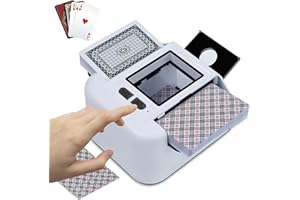 HARIKIKI Mezclador de Cartas Automático, Barajador de Cartas Eléctrico Recargable 2000 mAh, para Juegos de Cartas UNO, póker, Belote, Pinochle, Cassino, Texas Hold'em, Blackjack