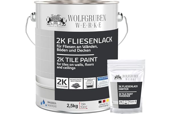 WO-WE Peinture Résine époxy pour carrelage sol mur dans cuisine, douche W712 Gris anthracite - 2,5Kg