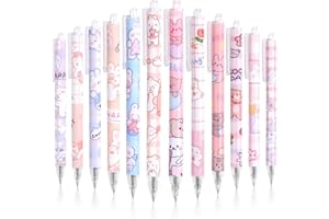 12 Stylo Gel Kawaii SHAIDOJIO, Stylos Kawaii Cartoon, 0.5mm Mignon Stylo-Bille pour Enfants Cadeaux de Bureau, Cadeau Etudiant, Journal D'écriture, L'école, La Maison, Bureau(Set B)