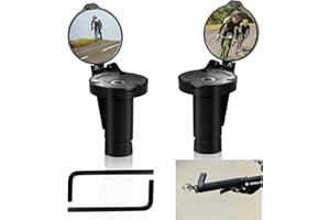 Nizirioo - Specchio pieghevole per manubrio della bicicletta, 2 pezzi, HD 360°, regolabile a 360°, specchietto retrovisore per bicicletta, bici da corsa, mountain bike