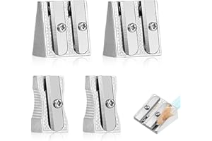 Diffaxy 4 Sharpener, 2 Doppel- und 2 Einzellöcher, Metall-Bleistift spitzer für die Schule, Bunt- und Graphitstifte, ideal für Zuhause, Schule und Büro