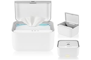 Lionelo Babyblish - Calentador para toallitas húmedas y toallas pequeñas, 20 W, luz nocturna integrada, 3 niveles de calor, panel táctil, mantiene las toallitas húmedas