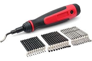 AFA TOOLING APPROVED FOR AUTOMOTIVE Outil d'ébavurage à col extensible à longue portée avec 31 lames de fraisage rotatives en acier à grande vitesse assorties | Fonctionne sur la résine, le PVC et les bords en plastique imprimés en 3D