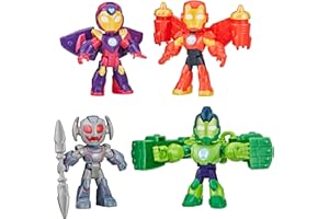 MARVEL Iron Man and His Awesome Friends IRON ARMOR FIGURE PACK, Red, Gold