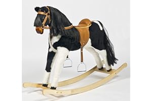 MJmark Rocking Horse Titan IV - Handmade, Wooden Base, Padded Saddle, Ages 3-8, Unisex