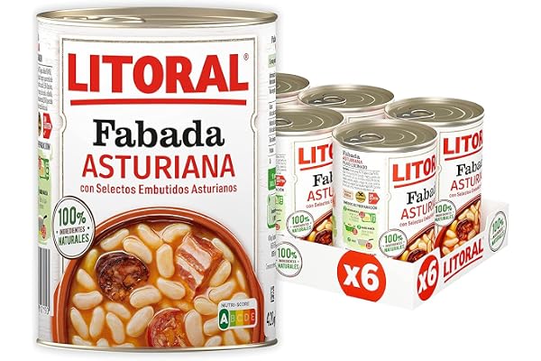 6x 435gr Litoral Fabada Asturiana, Typisk spansk produkt, 100% naturlig