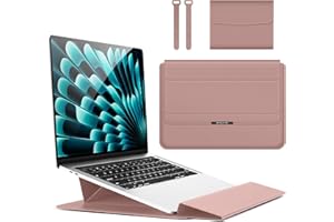 Hinnwer 13 14 Pollici Custodie per PC Portatile Borsa con Funzione Stand per MacBook Air 13 M3/M2/M1 A3113 A2681 A2337, MacBook Pro 14 M4/M4 Pro/M4 Max A3112 A3401 A3185 A2992 A2918 A2779 Oro Rosa