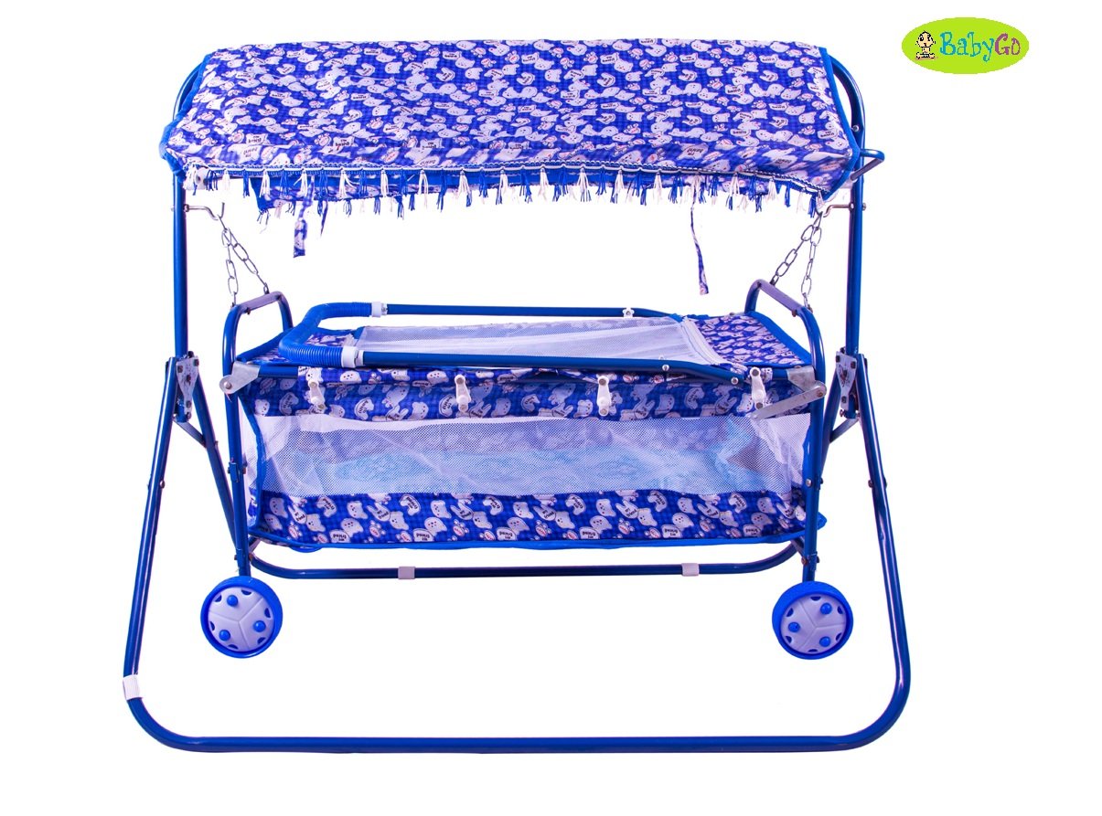 Buy BabyGo Baby Cradle Cot and Stroller Blue Online Baazaar Online