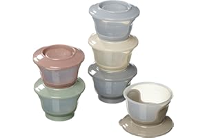 Vital Baby Nourish Store & Wean Food Pots 60ml, Leakproof, Stackable, Soft Base, EarthSmart Biodegradable, Fridge & Freezer Safe, BPA-Free, 4m+, 6 Pack