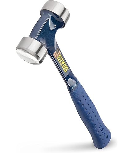 Hamer Gesmeed Uit één Stuk Estwing E6-48E Engineer's Hamer - 48 Oz (1360 G), Blauwe UV-coating, Schokabsorberend Handvat, Gemaakt In USA Estwing Engineer Hamer 48 Oz Schokabsorberend Handvat USA