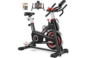 Exercise Bike for Home Use, Advamsoler Stationary Bike with Smart APP, Adjustable Resistance Home Gym Equipment Spin Bike with LCD Display, Tablet Holder, 350LBS Weight Capacity