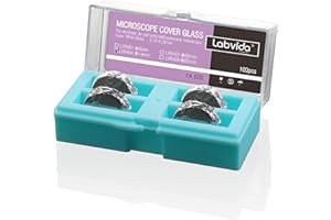 Labvida 100pcs of Pre-Cleaned Microscope Cover Glass, Circular, Super White Glass, Dia.14 mm with 2.0# Thickness 0.19-0.22mm, LVR404