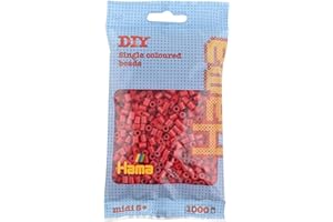 Hama Sacchetto di Perline | Circa 1000 Perline Midi Fuse | Decorazione a Mosaico Arti e Mestieri per Bambini creativi dai 5 Anni in su | Rosso Scuro