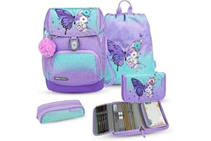 Belmil Premium Comfy Plus ergonomiczny tornister szkolny zestaw 5-częściowy, dla małych dzieci/pierwszoklasistów – STAEDTLER, pas piersiowy, pas biodrowy, zapięcie magnetyczne (405-73/P/S)