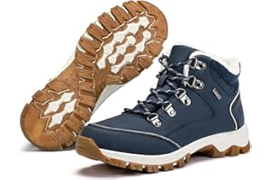 DOBOLIN Stivali Donna Inverno Scarpe da Neve Caldi Snow Boots Impermeabili Stivaletti Pelliccia Stringate Outdoor