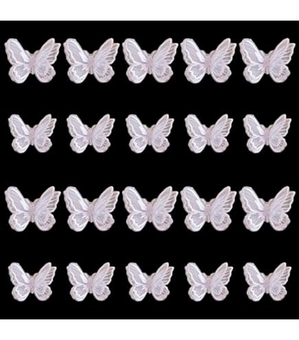 10 Stück Organza Schmetterlinge Mit Stickerei - DIY Applikationen Für Kleider & Deko