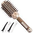 FIXBODY Round Barrel Nano Thermal Ceramic Coating & Ionic Tech Hair Brush with Boar Bristles, for Hair Blow Drying, Styling, Curling, Straightening(3 Inch, Barrel 1.7 Inch, Gold)