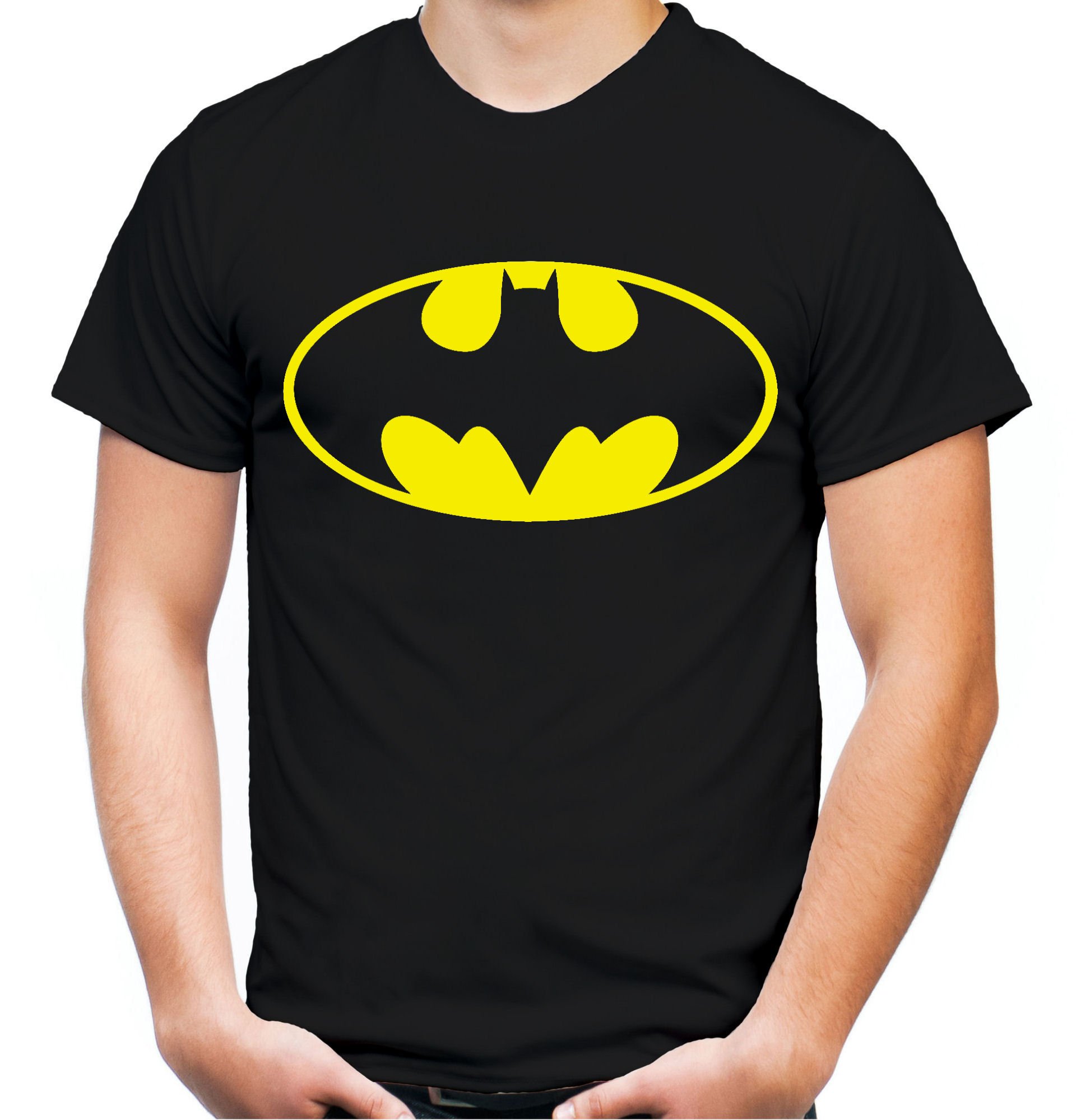 Batman-Logo-Mnner-und-Herren-T-Shirt-Spruch-Retro-Comic-Geschenk-XXXL-Schwarz