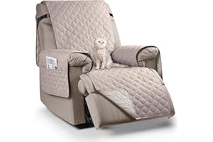 TAOCOCO Copripoltrona Relax Reclinabile, Copridivano Impermeabile per Poltrona Relax Reclinabile Elettrica Reversibile Copri Divano, Antiscivolo Antimacchia Antigraffio Lavabile Rimovibile(Cachi)