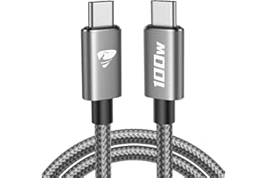 Aioneus Cable USB C 100W, 2M Cable USBC Carga Rapida QC Cable USB C a USB C Trenzado Nylon Cable Tipo C Cargador para iPhone 17 16 15 Pro Max, Samsung S25 S24 Ultra, iPad Pro, MacBook, Pixel etc