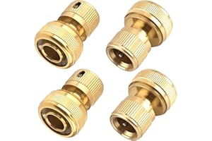 UNI-FINE SHOP Uni-Fine (19mm) Lot de 4 raccords rapides en laiton pour tuyau d'arrosage, 3/4", buse pour cuisine, jardin, extérieur