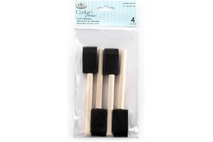 ARIATI Pack of 4 x 1inch Poly Foam Brush Set - Used For Oil, Paint, Varnish, Glue, Craft, Cyanotype, Modge Podge, and Cleaning