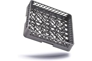 FAIMEX Kerafactum® - Spülkorb Korb mit 25 Finger für Teller und Tabletts für die Gastro Spülmaschine Spülmaschinenkorb universal aus Kunststoff 50x50 cm grobaschig und erweiterbar - all purpose rack