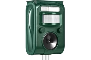 GLB GREEN LEVEL BERLIN Scacciatore ad ultrasuoni per uccelli | Sensore di movimento | Flash | Piccioni | gabbiani | storni | corvi | gazze | rondini | passeri | tordi | mughetti | bechi | rabilargos