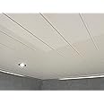 Gloss White Twin Embedded PVC Ceiling Panels Bathroom Cladding Shower Wet Wall (6 Panels)