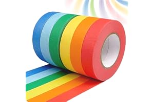 LIJIXI 6 Rolls Coloured Masking Tape, Removable Coloured Tape(1cm*13m), Colourful Adhesive Tape for Office and Home Handicrafts for Murals, Aart, Lettering and Crafts Rainbow Masking Tape
