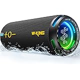 W-KING Bluetooth-högtalare - IP67 vattentät bärbar trådlös högtalare utomhus, 40W HD 360° stereosurroundljud med lampor, anpa