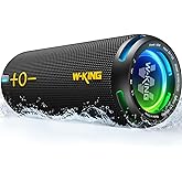 W-KING Bluetooth Hoparl&ouml;rler - IP67 Su Ge&ccedil;irmez Dış Mekan Taşınabilir Kablosuz Hoparl&ouml;r, 40W HD 360&deg; Işıklı Stereo Surround S