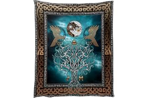 Zfseyuh Vikingo Nórdico Tapiz Decorativo Pared 150 x 130cm Tapiz Vikingo Nórdico Vikingo Runes Wall Tapestry Arte de Pared para Decoración del Hogar