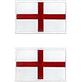 2PCS England Flag Patch, St George Flag Patches, Military Patches Tactical Patches with Hook and Loop for Uniform Backpacks Jackets Caps Pants