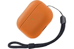Teyomi Etui kompatybilne z Airpods Pro 3, etui ochronne TPU kompatybilne z Airpods Pro 3 generacji z paskiem na nadgarstek, wzór tekstury (Pomarańczowy)